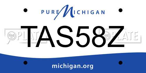 TAS58Z Michigan License Plate
