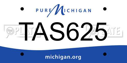 TAS625 Michigan License Plate
