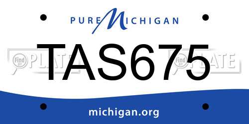 TAS675 Michigan License Plate