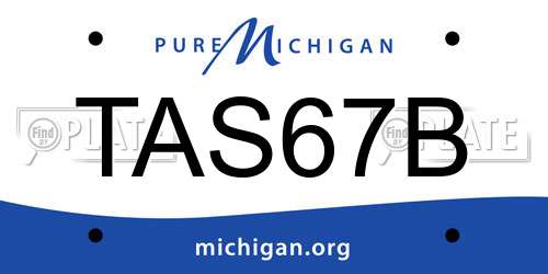 TAS67B Michigan License Plate