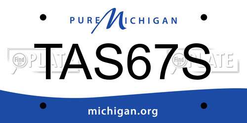 TAS67S Michigan License Plate