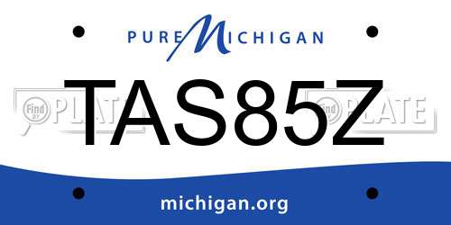 TAS85Z Michigan License Plate
