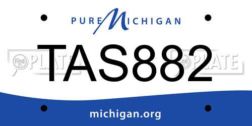 TAS882 Michigan License Plate