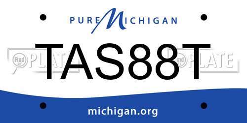 TAS88T Michigan License Plate
