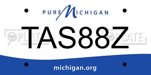 TAS88Z Michigan License Plate