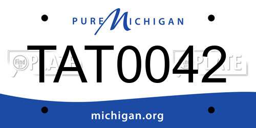 TAT0042 Michigan License Plate