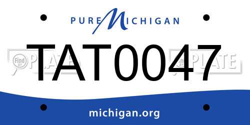 TAT0047 Michigan License Plate