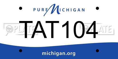 TAT104 Michigan License Plate