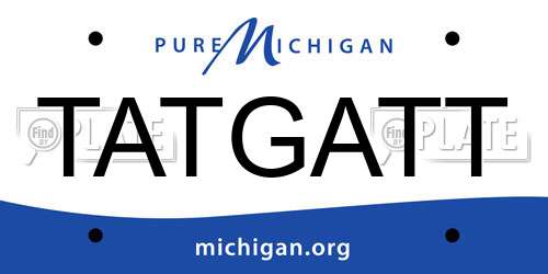TATGATT Michigan License Plate