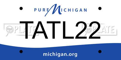 TATL22 Michigan License Plate