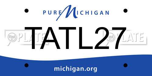 TATL27 Michigan License Plate