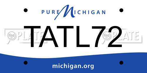 TATL72 Michigan License Plate