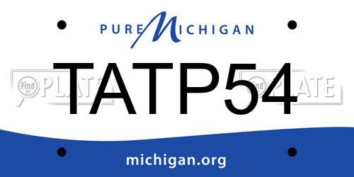 TATP54 Michigan License Plate