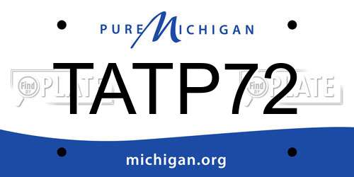 TATP72 Michigan License Plate