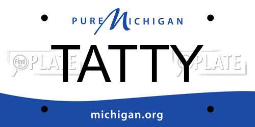 TATTY Michigan License Plate
