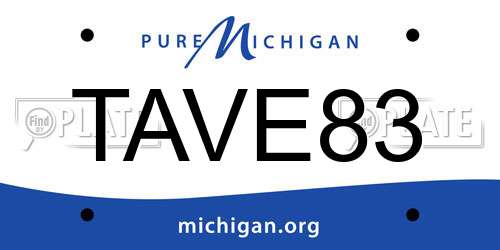 TAVE83 Michigan License Plate
