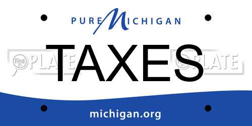 TAXES Michigan License Plate