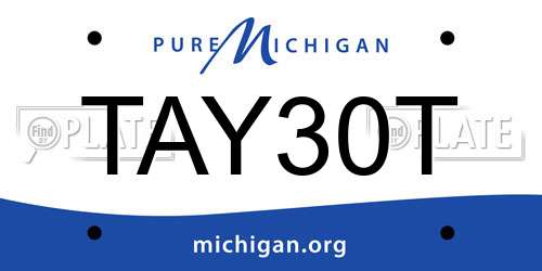 TAY30T Michigan License Plate