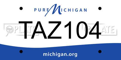 TAZ104 Michigan License Plate