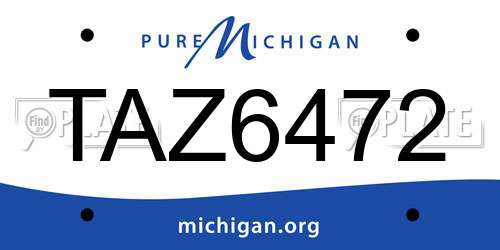 TAZ6472 Michigan License Plate
