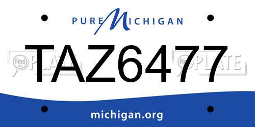 TAZ6477 Michigan License Plate