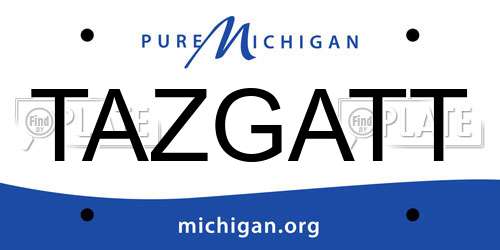 TAZGATT Michigan License Plate