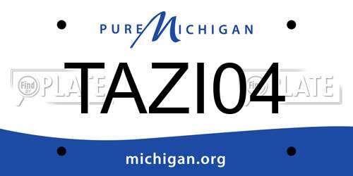 TAZI04 Michigan License Plate