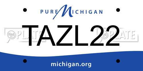 TAZL22 Michigan License Plate