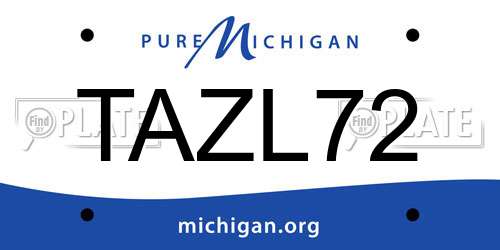 TAZL72 Michigan License Plate