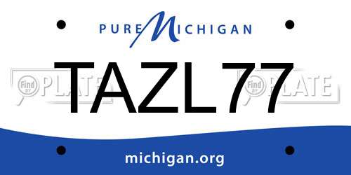 TAZL77 Michigan License Plate