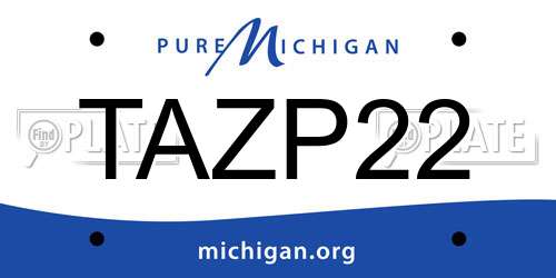 TAZP22 Michigan License Plate