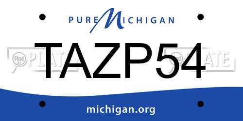 TAZP54 Michigan License Plate