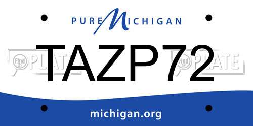 TAZP72 Michigan License Plate