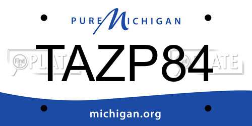 TAZP84 Michigan License Plate