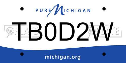 TB0D2W Michigan License Plate