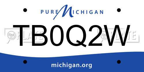 TB0Q2W Michigan License Plate