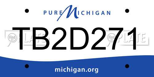 TB2D271 Michigan License Plate