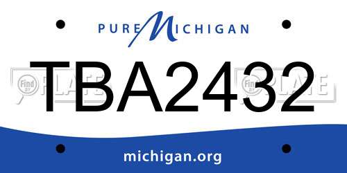 TBA2432 Michigan License Plate