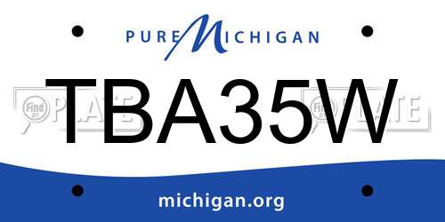 TBA35W Michigan License Plate