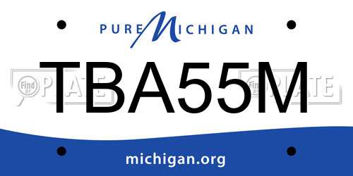 TBA55M Michigan License Plate