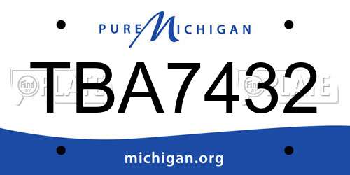 TBA7432 Michigan License Plate