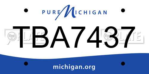 TBA7437 Michigan License Plate