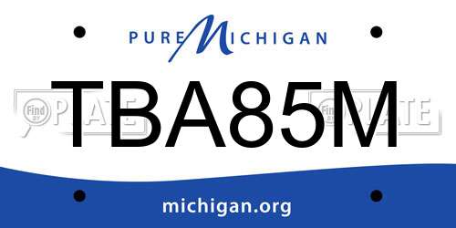 TBA85M Michigan License Plate