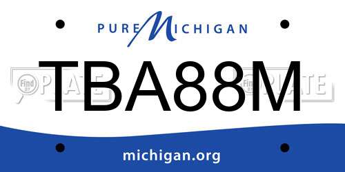 TBA88M Michigan License Plate