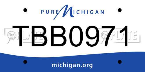 TBB0971 Michigan License Plate