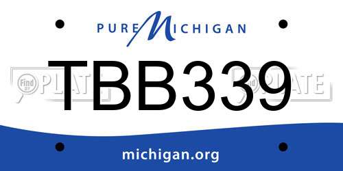 TBB339 Michigan License Plate