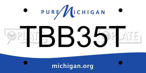 TBB35T Michigan License Plate
