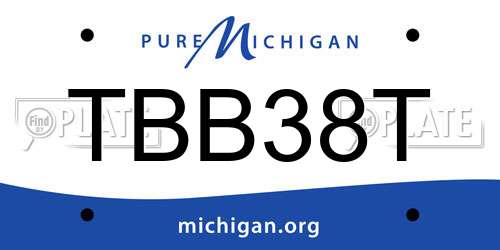 TBB38T Michigan License Plate