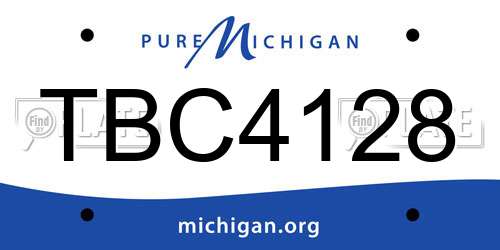 TBC4128 Michigan License Plate