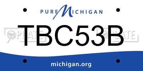 TBC53B Michigan License Plate